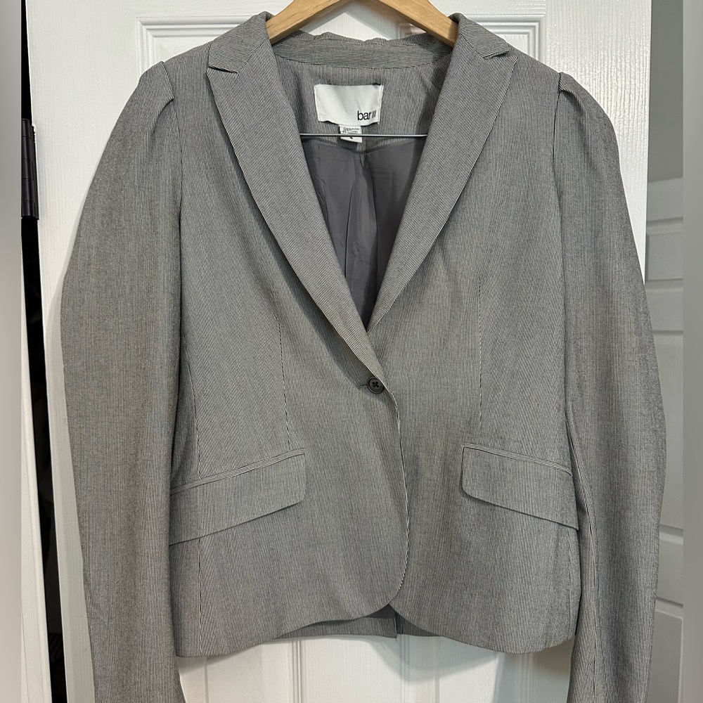 Bar III Women's black and white striped Blazer